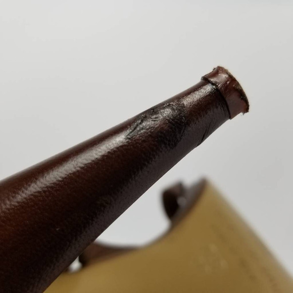 BCBGMAXAZRIA Womens Ankle Strap Sandals Cone Heels Brown Leather Hook Loop 7.5 B - Picture 11 of 12